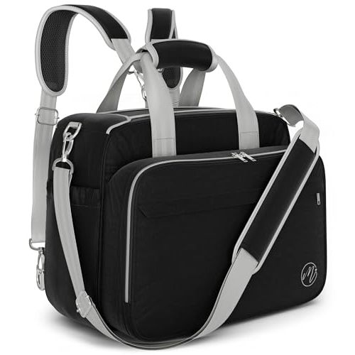 Mellories 4 in 1 Convertible Diaper Bag Tote For Baby Boys and Girls - Converts Into Diaper Backpack, Baby Tote, Stroller Bag and Crossbody Diaper Bag - Black Baby Travel Bag - Gift for Mom