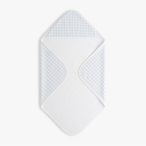 Picnic Gingham Baby Hooded Towel - Blue