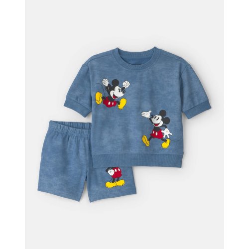 Baby 2-Piece Disney© Mickey Mouse French Terry Top & Short Set - Blue | Carter's