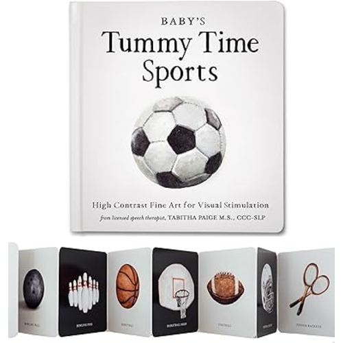 Baby's Tummy Time Sports: High-Contrast Fine Art for Visual Stimulation