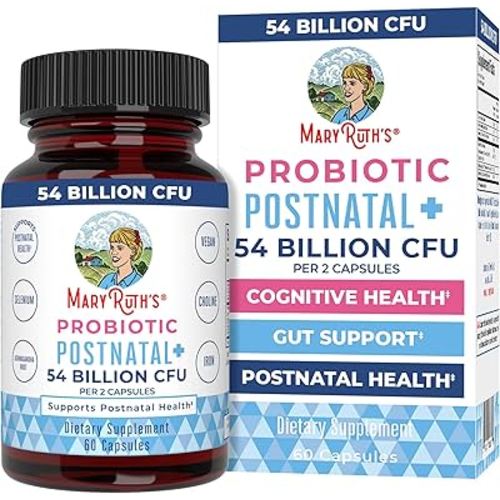 MaryRuth Organics Postnatal Probiotics for Breastfeeding Women | Nursing Probiotic Capsules with Vitamins | Minerals & Antioxidants | 54 Billion CFU | Non-GMO | Vegan | 30 Servings