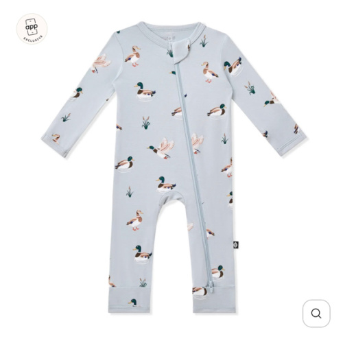 Zippered Romper in Mallard Duck