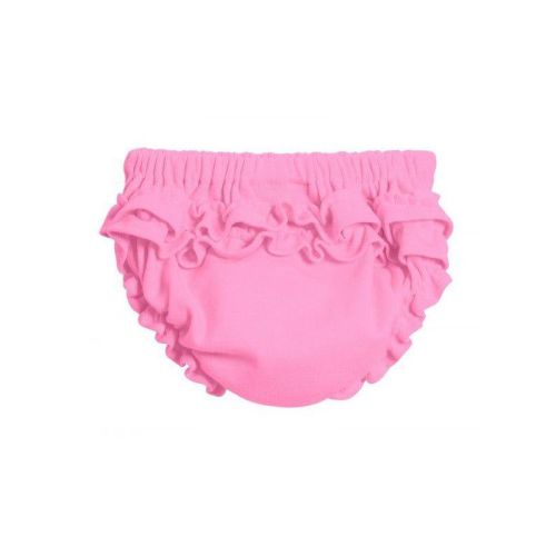 City Threads USA-Made Girls Soft Cotton Ruffle Diaper Cover | Bubblegum - Newborn