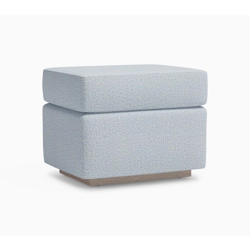 Merced Ottoman Cozy Chenille Chambray