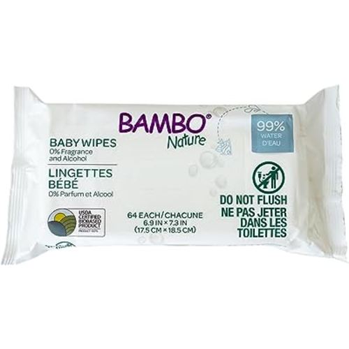 Bambo Nature USDA Certified Biobased Baby Wipes 768 Count