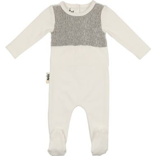 Metallic Smocked Bodice Footie, 3 M