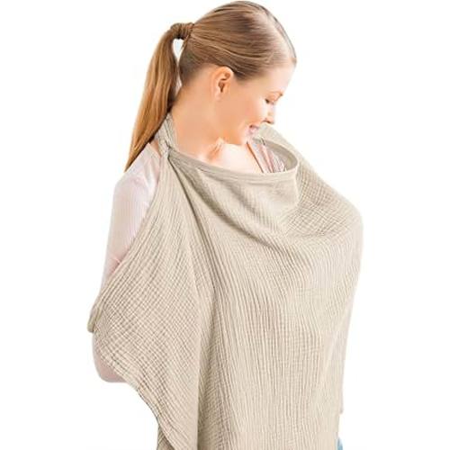 Amazon.com: Konssy Muslin Nursing Cover Up for Breastfeeding with Rigid Hoop | 100% Cotton Nursing Apron, Lightweight & Breathable, Carseat Canopy, Breast Feeding Covers for Women (Summer Wheat)