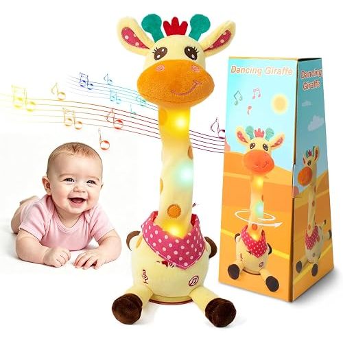 Dancing Talking Giraffe Baby Toy, Adjustable Volume Baby Giraffe Toys Singing 10 Children's Songs Singing Mimicking Recording Repeating What You Say for Toddlers