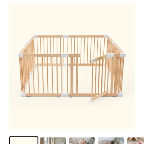 HARPPA Wooden Baby Gate Playpen | Non-Toxic Foldable DIY Adjustable Play Yard for Infants & Toddlers – Natural Finish Baby Fence for Small & Large Spaces