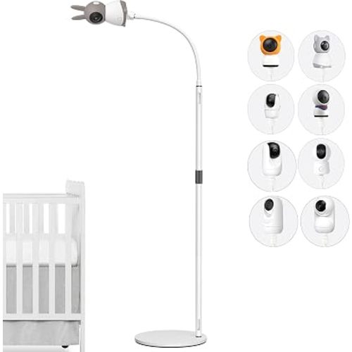 Telescopic Baby Monitor Floor Stand for BOIFUN Baby 2S/5S/6T, ieGeek ‎Baby 1T, DEATTI BM101-M, ARENTI P2Q/ B2, Momcozy BM01/BM03/BM04/BM02, Gooseneck Mount with Stable Base, Height Adjustable