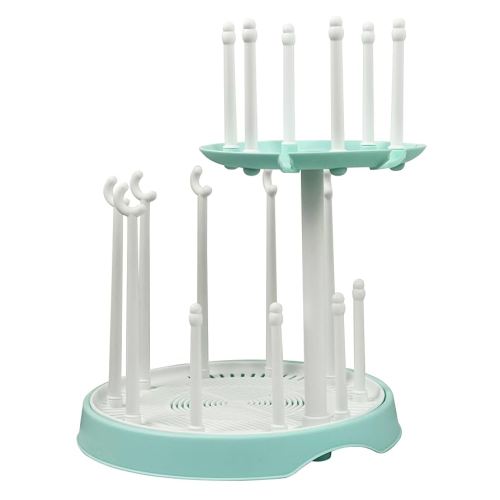Baby Bottle Drying Rack,Double-Layer Bottle Drying Rack,Hold Up to 16 Baby Bottles,Suitable for Indoor, Kitchen, Living Room(Quiet Blue)
