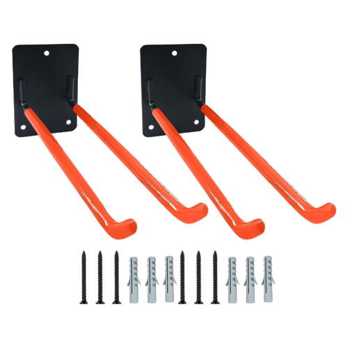 WINDLAND 2Sets Wall Mounted Garage Tool Hangers Heavy Duty 10Inch Coated Iron Organizer Hooks for Strollers Ladders Tires