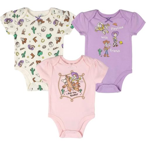 Disney Baby 3-Pack Short Sleeve Bodysuits Newborn to Infant