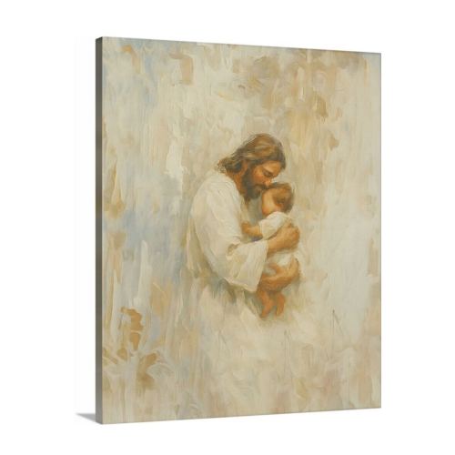 Safe in His Arms, Boy - Canvas