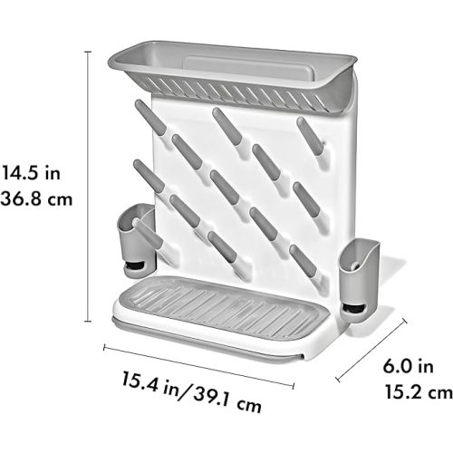 OXO Tot Expandable Drying Rack – Space-Saving Drying Rack | Newborn and Baby Essentials | Breastfeeding Essentials | Dry Baby Bottles | Save Space in Kitchen