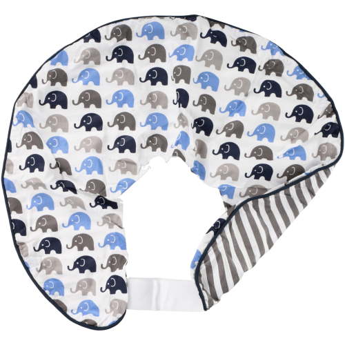 Bacati Blue and Grey Elephants Nursing Pillow Cover