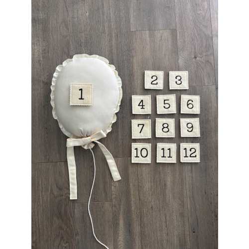 Baby Balloon Fabric Milestone Props - Picture Background, Monthly Newborn Photo Backdrop, Monthly Blanket, Baby Shower Gift, Newborn Baby
