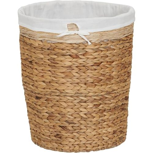 Household Essentials Wicker Basket Laundry Hamper with Liner, Natural