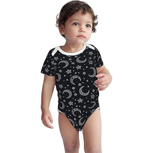 Stars And Moons For Baby Onesies Baby Clothes 100% Organic Cotton For Infant Boys, Girls
