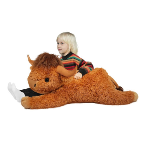Amazon.com: WDXDSOB 38.5 Inch Brown Giant Highland Cow Plush Stuffed Animal - Large Cow Pillow Gift for Kids and Adults, Couch & Bed Decor : Toys & Games