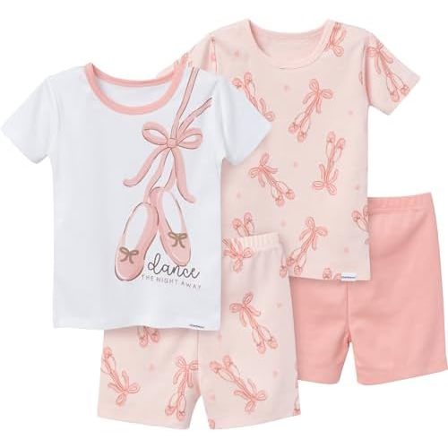 Gerber Baby Girls' Toddler Snug Fit 4-Piece Pajama Set