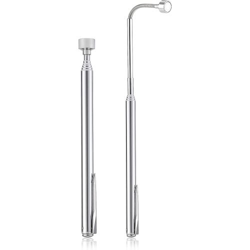 2 Pieces 5 LBS Flexible Magnetic Pickup Tool Set, 23.6" Spring Bendable Extension Pick Up, with Pen Clip Design, Magnet Stick Kit for Men, Birthday, Father's Day, Christmas Gift