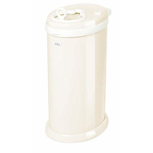 Ubbi Steel Diaper Pail, Odor Locking, No Special Bag Required, Award-Winning, Registry Must-Have, Ivory