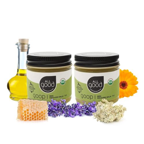 All Good Goop Organic Skin Care Recovery Balm - All Purpose Ointment w/Calendula, Lavender, Beeswax - Chafing Cream, Dry Skin Salve, Cracking Lip Moisturizer - Soothes, Hydrates & Calms - 1oz, 2-pack