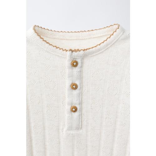 CONTRAST PICOT TRIM JUMPSUIT - Sand / Marl | ZARA United States Size 6-9