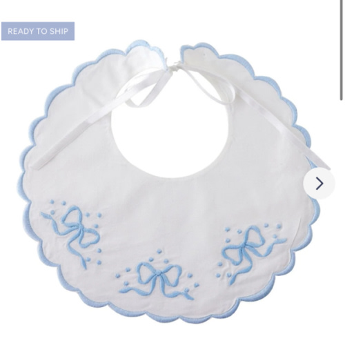 Bows & Dots Bib in Blue | Caitlin Wilson