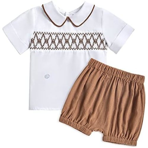Booulfi Baby Boy Toddler Summer Clothes Wedding Birthday Outfits Suit for Boys T-Shirt and Shorts Set