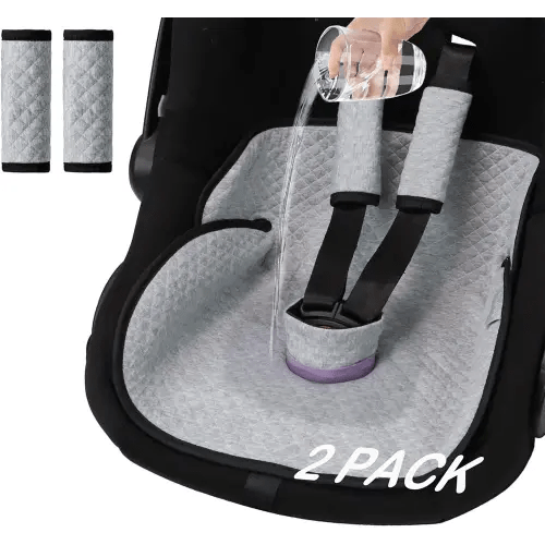 Baby Potty Training Car Seat Protector 2 Pack, Waterproof Car Seat Liner for Potty Training Toilet, Baby Infant Toddler Piddle Pad Fits for Carseat, Stroller, Highchair - 2 Pack, Gray