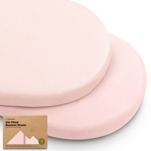 KeaBabies Bassinet Sheet for Baby Girls, Boys, 2-Pack Isla Fitted Bassinet Sheets, Bassinet Mattress Sheets (Mist Rose)
