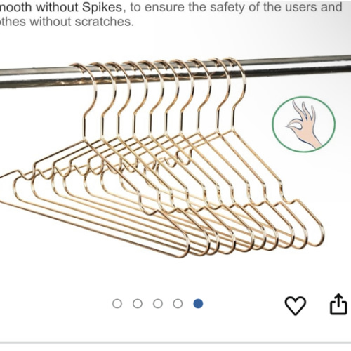 Amber Home 20Pack 12" Rose Gold Kids Baby Hangers, Strong Metal Children Clothes Hangers for Closet, Space Saving Infant Hanger for Toddler Coats Pants (Rose Gold, 20)