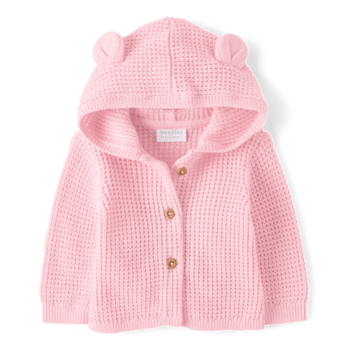 Baby Girls Bear Cardigan - Pink
