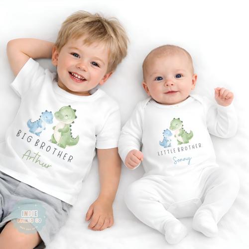 Personalised Big Brother and Little Brother T-shirt, Siblings Outfit, Big Sister Little Sister Top, New Baby Gift, Promoted to Big Brother