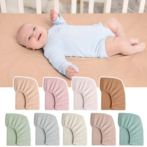 Taolixe Baby Cradle Sheet Solid Color Elastic Edge Easy Installation Fits Oval Round Rectangular Hourglass Mattresses Boys Girls Bassinet Bed Sheet
