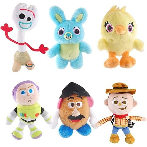 6 Piece/Set Stuffed Plush Toys Story Woody Forky Bunny Alien Buzz Lightyear Mr Potato Model Doll Kids Toy Gift
