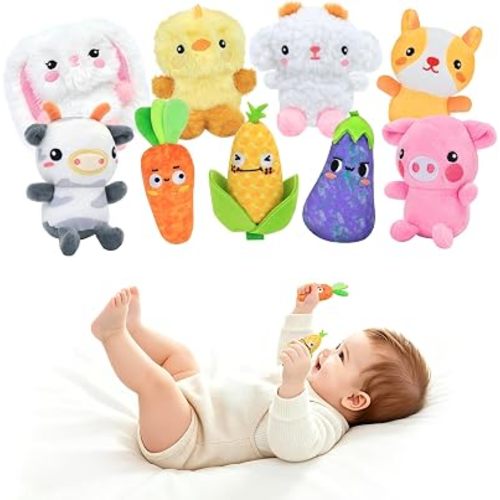 9PCS Baby First Stuffed Farm Animals Toys for 6-12 Months
