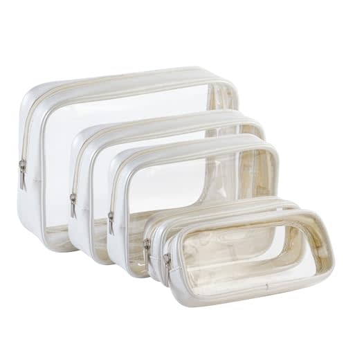 Remobia Hicol TSA Approved 5-Piece Diaper Bag Organizer Pouch Set Clear Waterproof TPU Kids Toiletry Storage Set Travel Packing Clutch Cube Bags for Baby Nursing