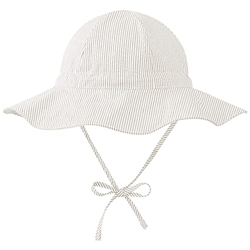 Zando UPF 50+ Baby Sun Hat for Baby Girl Boy 0-4T - Wide Brim Toddler Bucket Hat Adjustable Strap Infant Hats for Outdoor