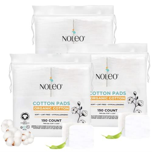 Organic Cotton Pads (450 Count (Pack of 3), Large & Pressed) - Lint Free , Soft, No Hard Edges, 3"54x3"54