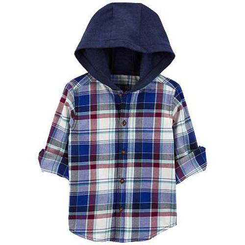 Baby Boy Carter's Plaid Hooded Button-Front Shirt