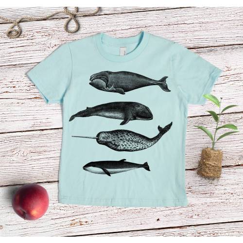 Whale Shirt - Whale Lover: Size XS Kids / Color: Light Blue