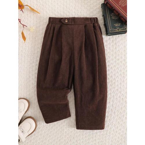 Corduroy Pleated Pants,