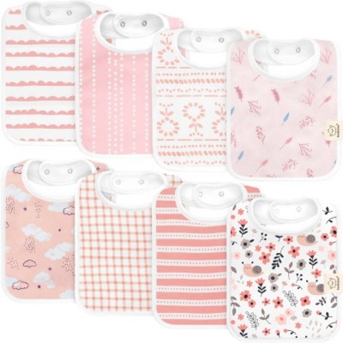 KeaBabies 8-Pack Organic Baby Bibs for Boy, Girl, Drool Bibs, Baby Bib for Girls, Boys, Newborn Teething Bibs