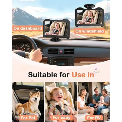 7-Inch Car Baby Camera for Seat: 1080P HD Rear Facing Camera for Backseat, Easy Setup, Anti-Glare Screen, USB-Powered for Monitoring Infant by Fodkh
