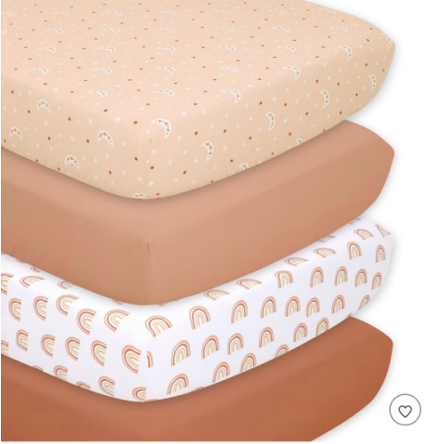 Boho 4-Pack Fitted Crib Sheet Set