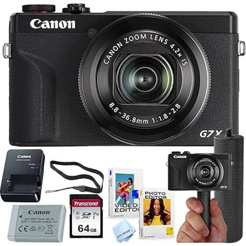 Canon PowerShot G7 X Mark III Digital Camera + 64GB Memory + Stabilizing Grip + Software Pack +More (Value Bundle)(Renewed)