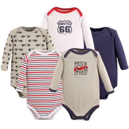 Luvable Friends Baby Boy Cotton Long-Sleeve Bodysuits 5pk, Speedy